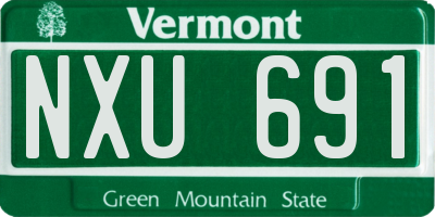 VT license plate NXU691