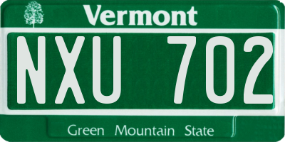 VT license plate NXU702