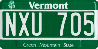 VT license plate NXU705