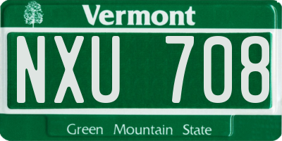 VT license plate NXU708