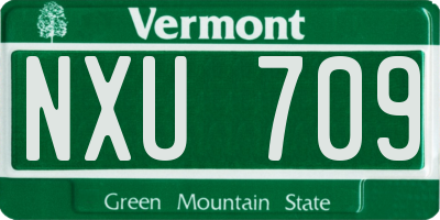 VT license plate NXU709