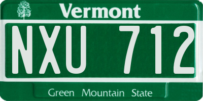 VT license plate NXU712