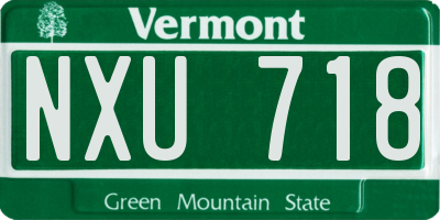VT license plate NXU718