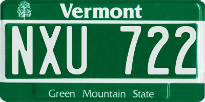 VT license plate NXU722