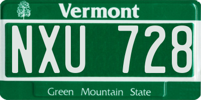 VT license plate NXU728