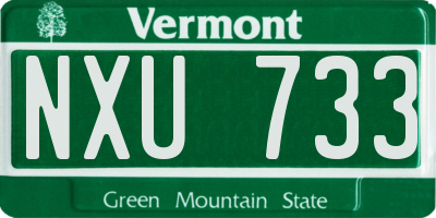 VT license plate NXU733