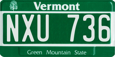 VT license plate NXU736
