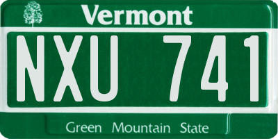 VT license plate NXU741
