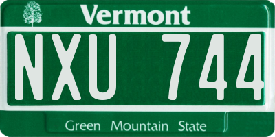 VT license plate NXU744