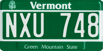 VT license plate NXU748