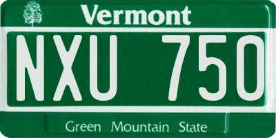 VT license plate NXU750