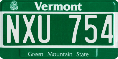 VT license plate NXU754