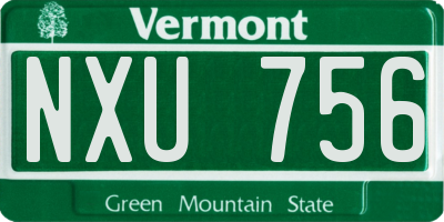VT license plate NXU756