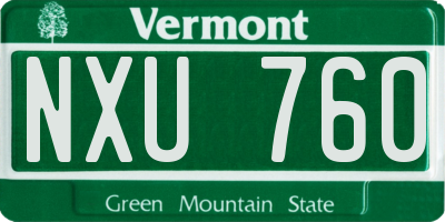 VT license plate NXU760