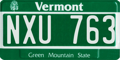 VT license plate NXU763