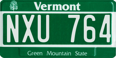 VT license plate NXU764