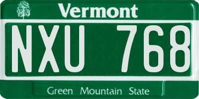 VT license plate NXU768