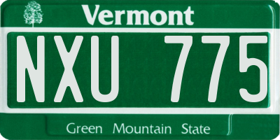 VT license plate NXU775