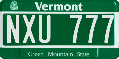 VT license plate NXU777