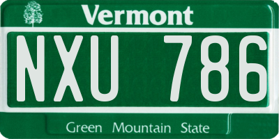VT license plate NXU786