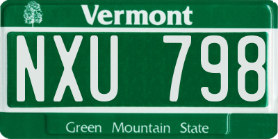VT license plate NXU798