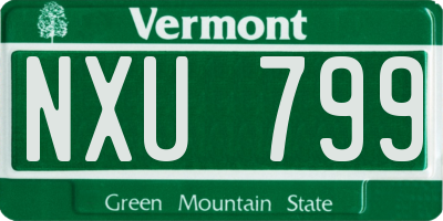 VT license plate NXU799