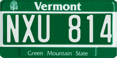 VT license plate NXU814