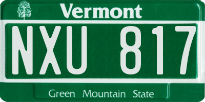 VT license plate NXU817