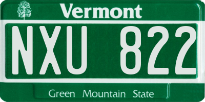 VT license plate NXU822