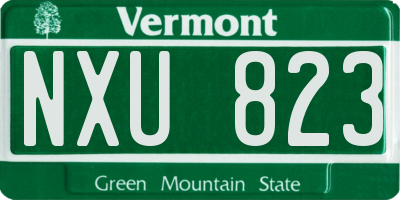 VT license plate NXU823
