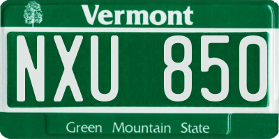 VT license plate NXU850