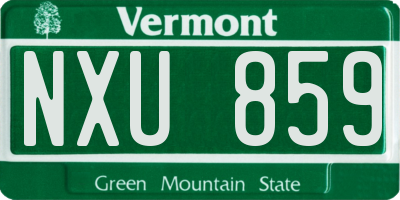 VT license plate NXU859