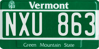 VT license plate NXU863