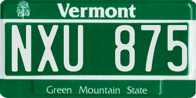 VT license plate NXU875