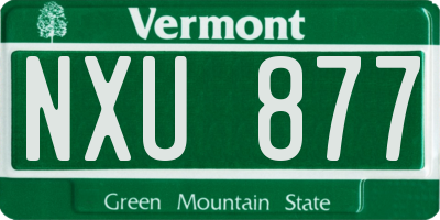 VT license plate NXU877