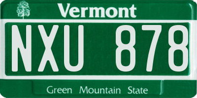 VT license plate NXU878
