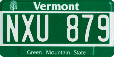 VT license plate NXU879