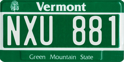 VT license plate NXU881