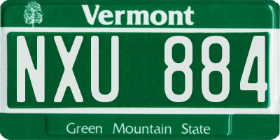 VT license plate NXU884