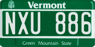 VT license plate NXU886