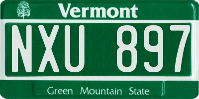 VT license plate NXU897
