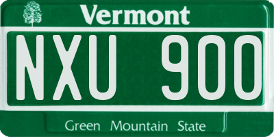 VT license plate NXU900