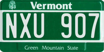 VT license plate NXU907