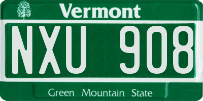 VT license plate NXU908
