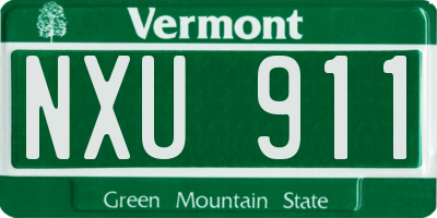 VT license plate NXU911