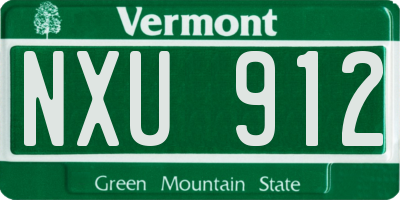 VT license plate NXU912