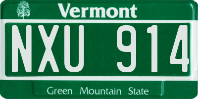 VT license plate NXU914