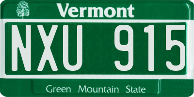 VT license plate NXU915