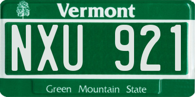 VT license plate NXU921