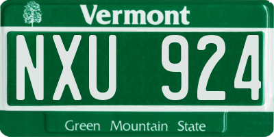 VT license plate NXU924